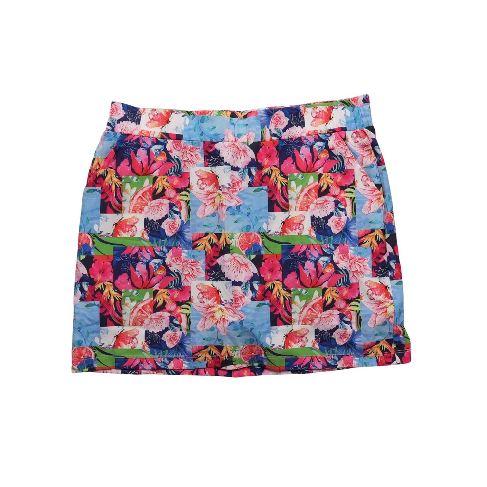 Kyodan‎ Golf Floral Skort Womens L Multicolor Athletic Pockets Built In Shorts